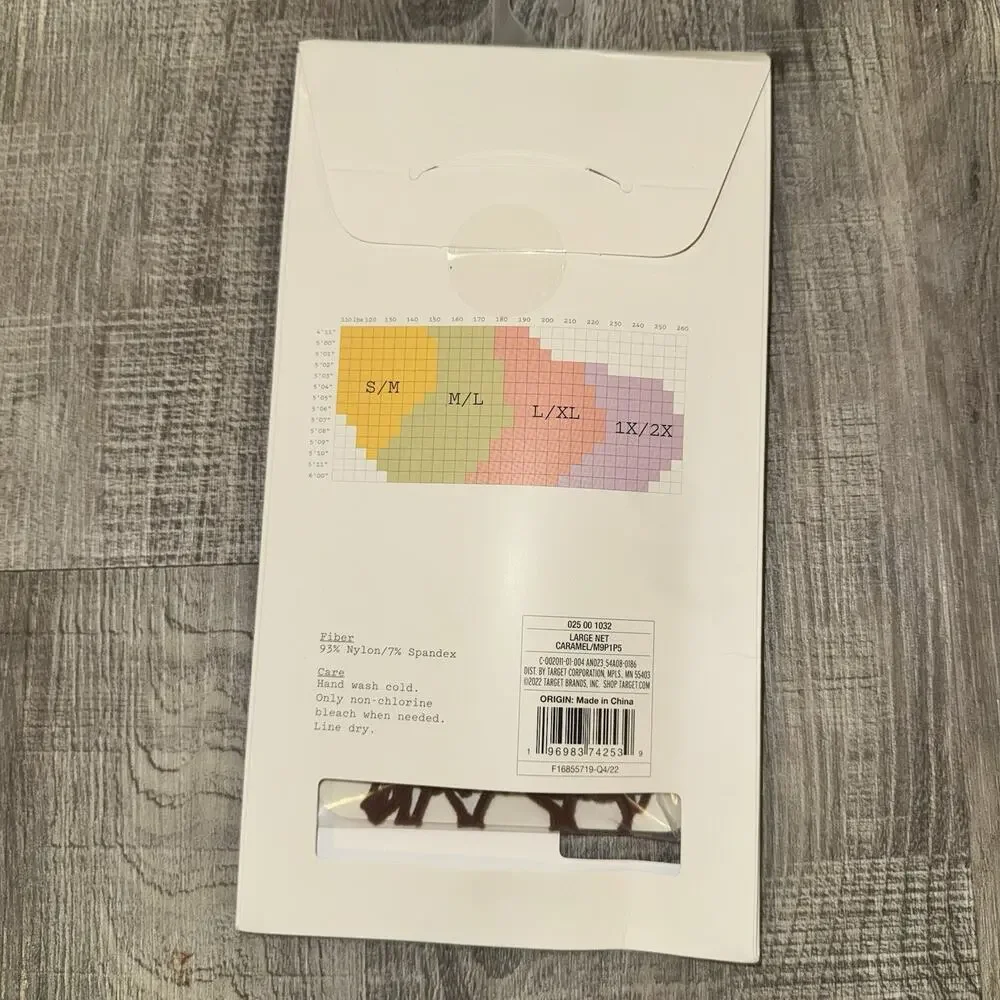 NIP A New Day Caramel Sexy Fishnet Fashion Tights Pantyhose Womens Size M / L